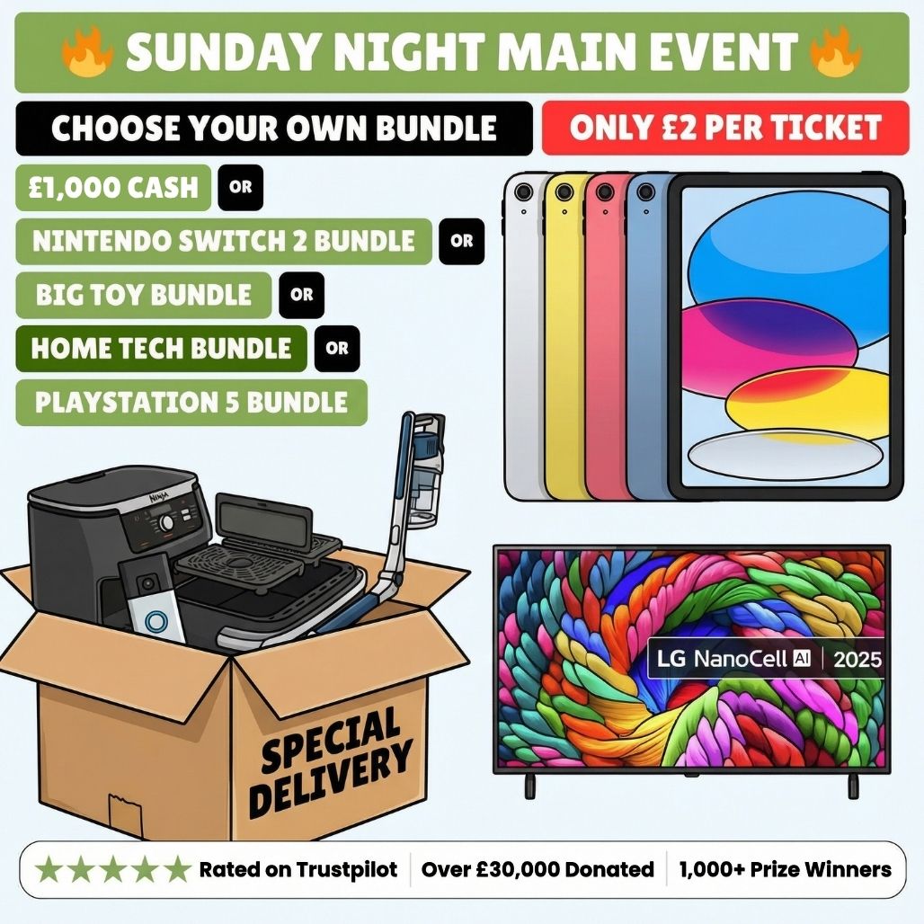 Win a Massive Bundle Of Your Choice or £1,000 Cash