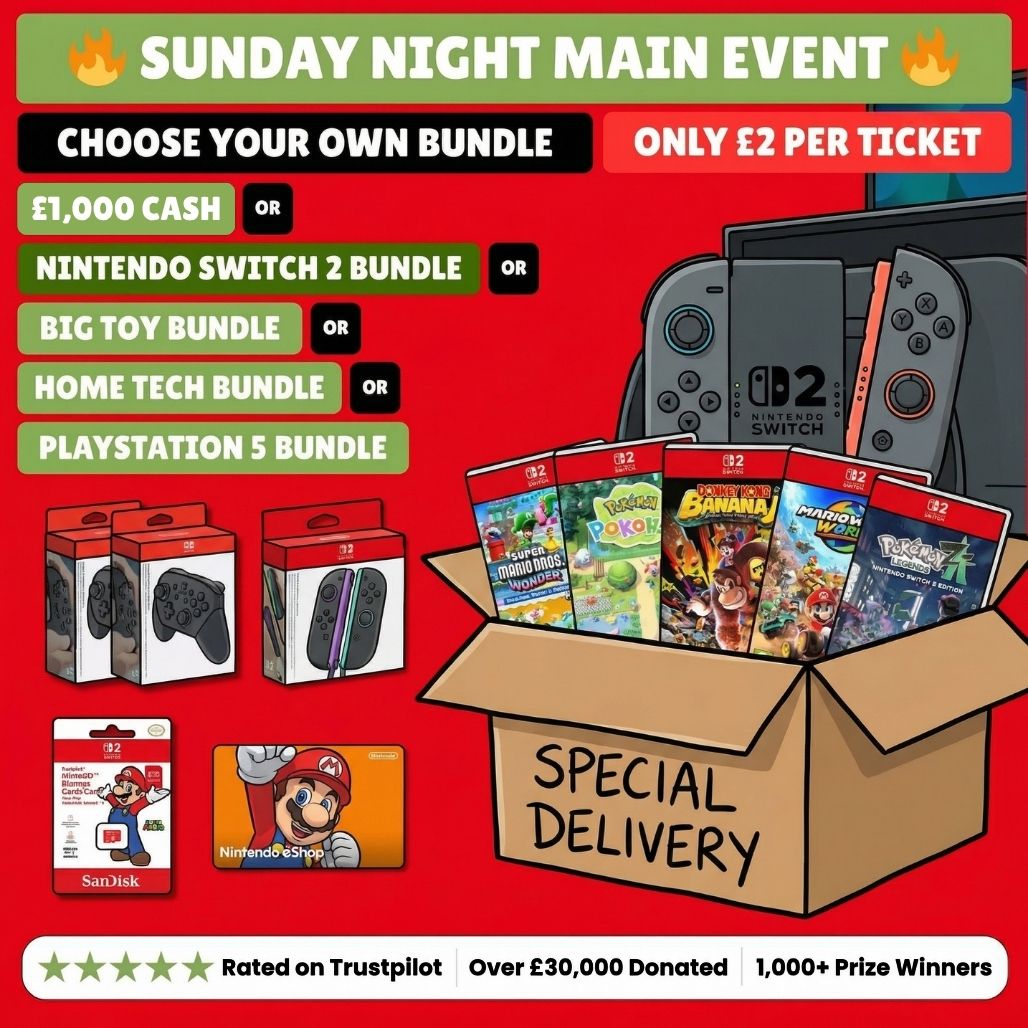 Win a Massive Bundle Of Your Choice or £1,000 Cash