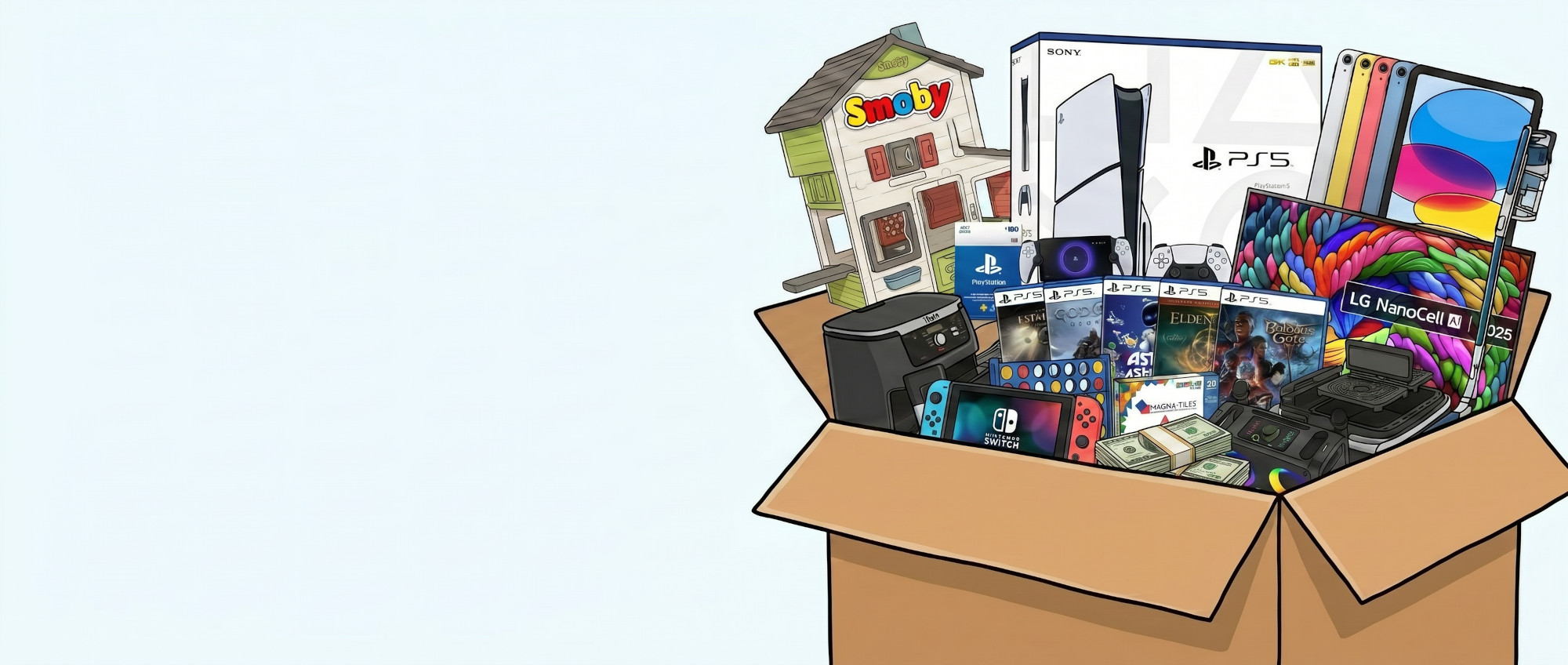 Win a Massive Bundle Of Your Choice or £1,000 Cash